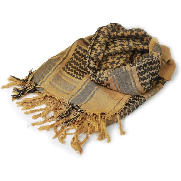 ⚡Men Coyote Brown 100% Cotton Military Shemagh Tactical Desert Scarf Wrap - Picture 3 of 8